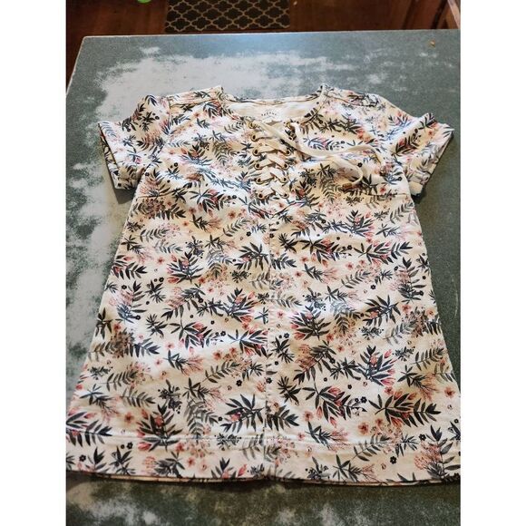 Sezane Gigi floral Canvas Lace Up top sz 34 (US 2) - Picture 2 of 5
